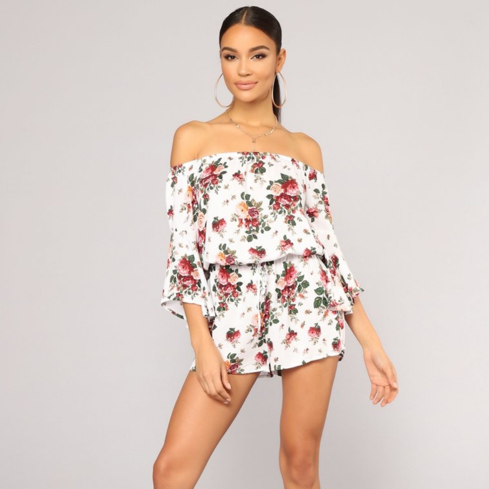 Field Goals Floral Romper - Off White